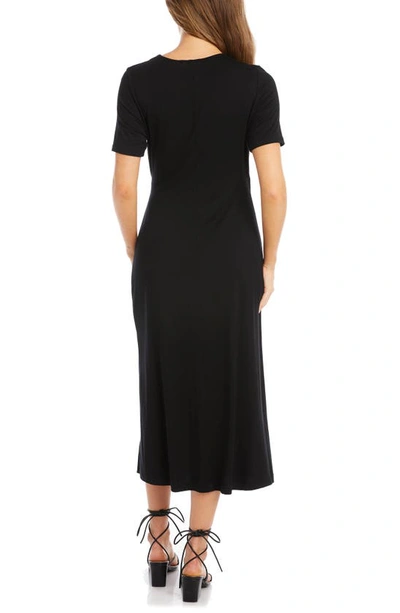Shop Karen Kane Faux Wrap Midi Dress In Black