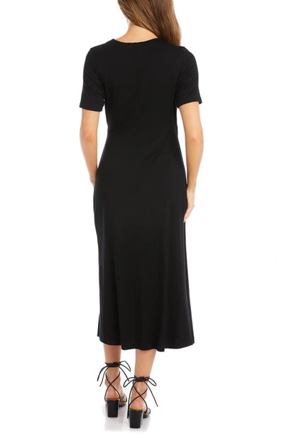 Karen Kane Faux Wrap Midi Dress In Black