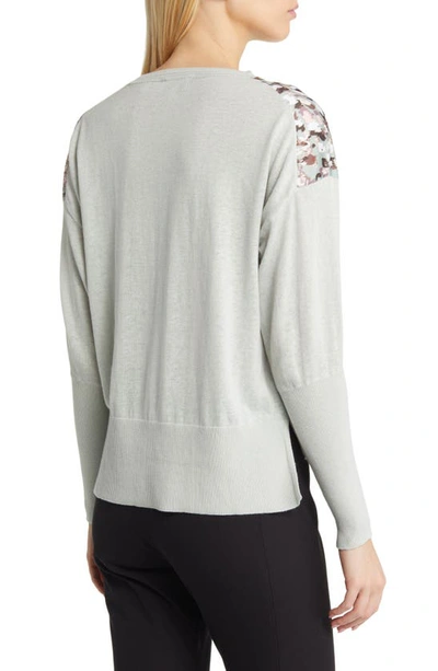 Shop Ted Baker Kaiana Mixed Media Sweater In Light Green