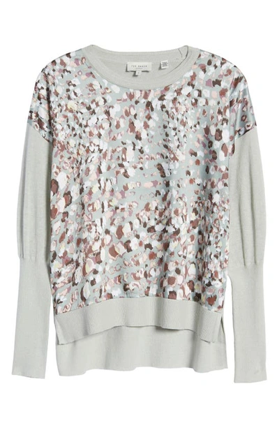 Shop Ted Baker Kaiana Mixed Media Sweater In Light Green