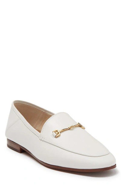 Sam Edelman Loraine Embellished Leather Collapsible-heel Loafers In Bright White Leather