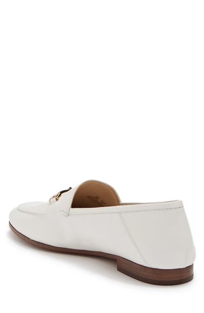 Sam Edelman Loraine Embellished Leather Collapsible-heel Loafers In Bright White Leather