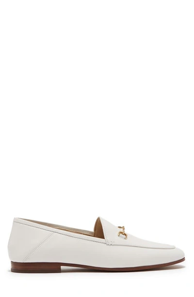 Sam Edelman Loraine Embellished Leather Collapsible-heel Loafers In Bright White Leather