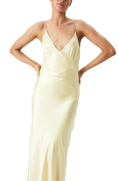 Bardot Demeter Open Back Slipdress In Canary Yellow