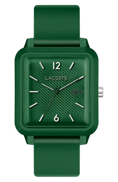 Shop Lacoste Studio Silicone Strap Watch, 36mm In Green