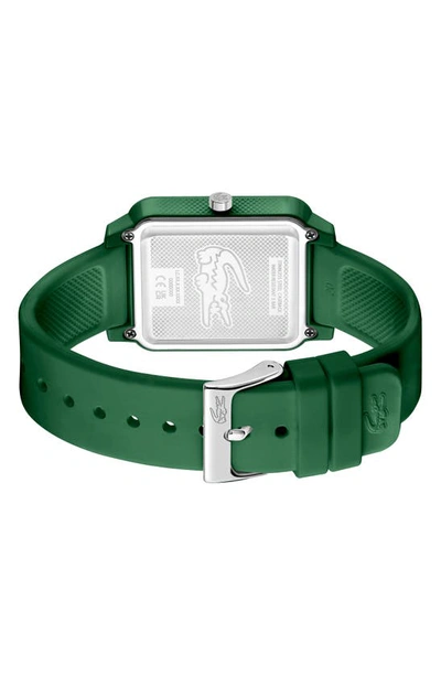 Shop Lacoste Studio Silicone Strap Watch, 36mm In Green