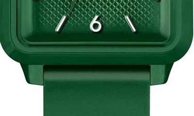 Shop Lacoste Studio Silicone Strap Watch, 36mm In Green