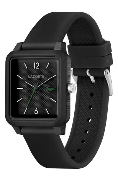 Shop Lacoste Studio Silicone Strap Watch, 36mm In Black