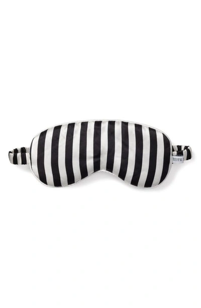 Shop Petite Plume Bengal Stripe Silk Sleep Mask In Black