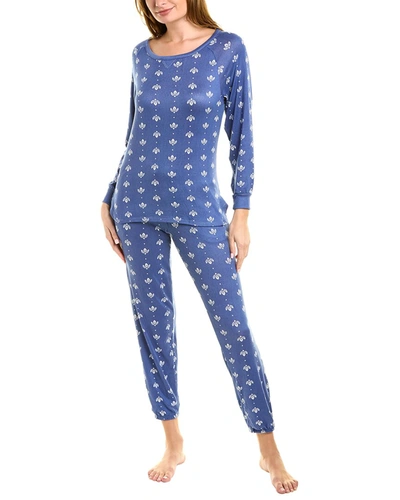 Shop Flora Nikrooz 2pc Dreamy Sweater Pajama Set In Blue