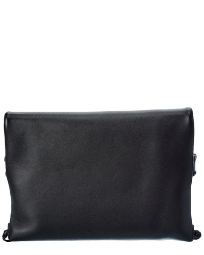 Shop Chloé Mony Leather Clutch In Black