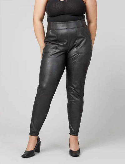 Shop Spanx Leather-like Jogger In Black