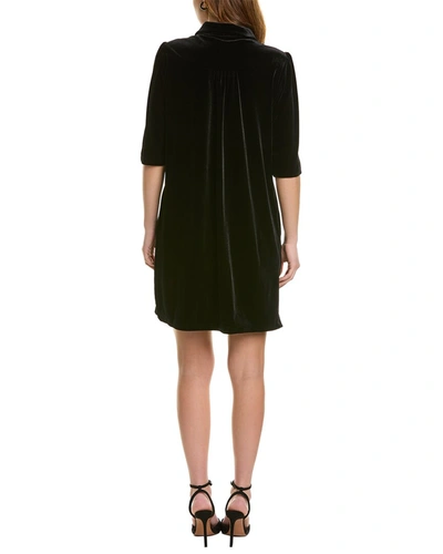 Traffic People Peep Velvet Shift Dress In Black