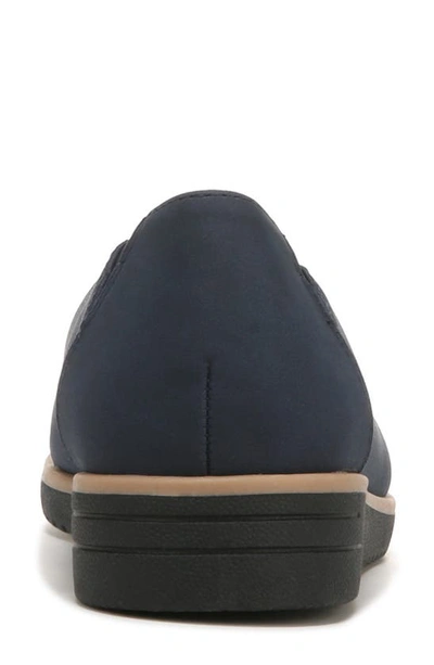 Shop Natural Soul Idea Ballet Wedge Slip-on Flat In Navy Nubuck Synthetic