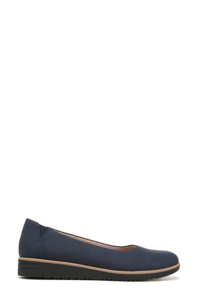 Natural Soul Idea Ballet Wedge Slip-on Shoe In Navy Nubuck Synthetic
