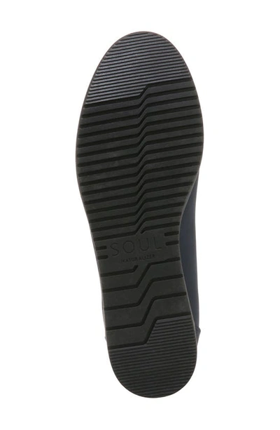Natural Soul Idea Ballet Wedge Slip-on Shoe In Navy Nubuck Synthetic