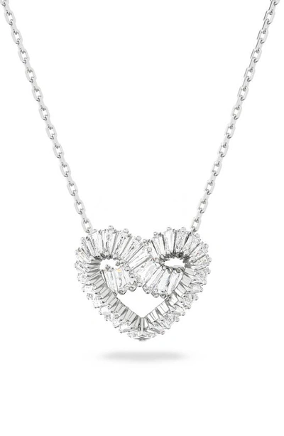 Swarovski Matrix Heart-pendant Necklace In Silver