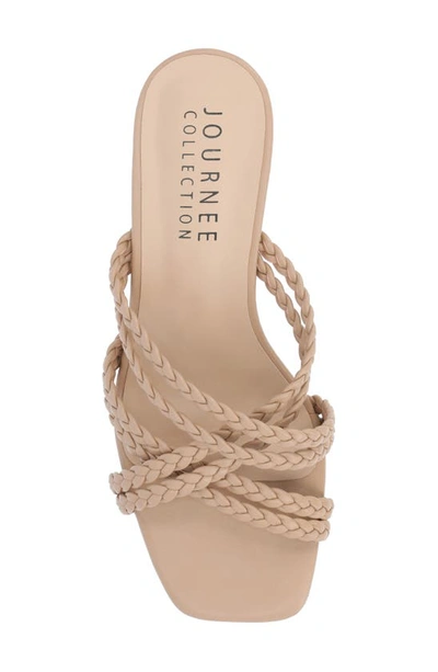 Journee Collection Baylen Braided Strappy Wedge Sandal In Taupe