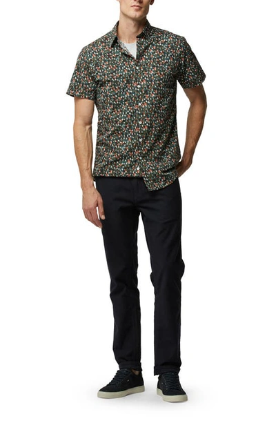 Rodd & Gunn Eglinton Flat Floral Short Sleeve Cotton Button-up Shirt In Deep Forest