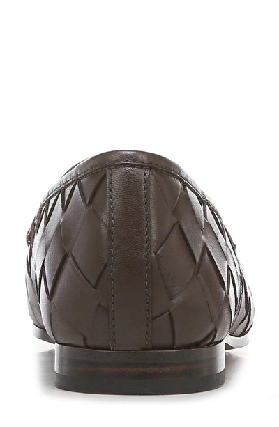 Shop Sam Edelman Loraine Woven Loafer In Dark Chocolate