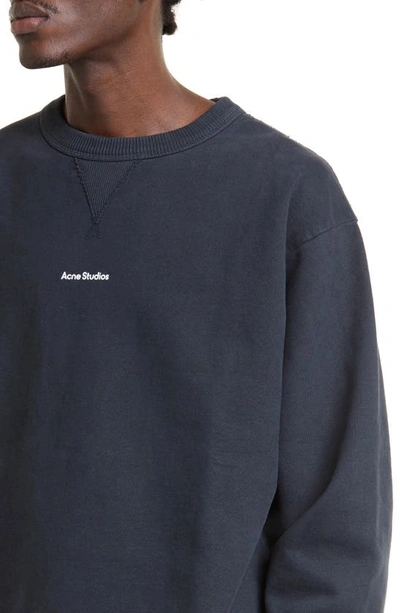 Shop Acne Studios Cotton Fleece Logo Sweatshirt In Black
