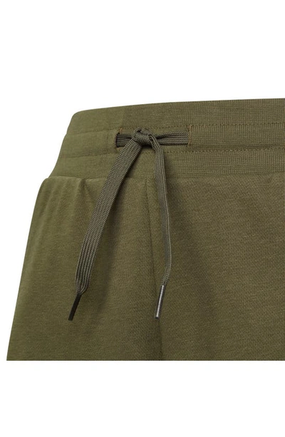 Shop Adidas Originals Kids' Camo 3-stripes French Terry Sweat Shorts In Olive Strata