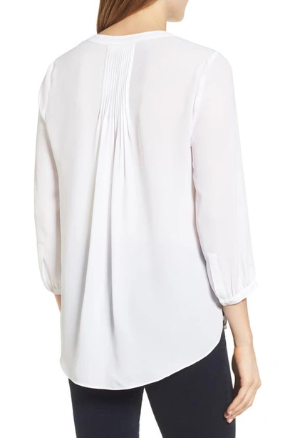 Shop Nydj Pintuck Blouse In Optic White