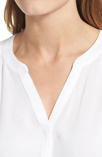 Nydj Semisheer Pintuck Blouse In Optic White