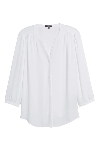Nydj Semisheer Pintuck Blouse In Optic White