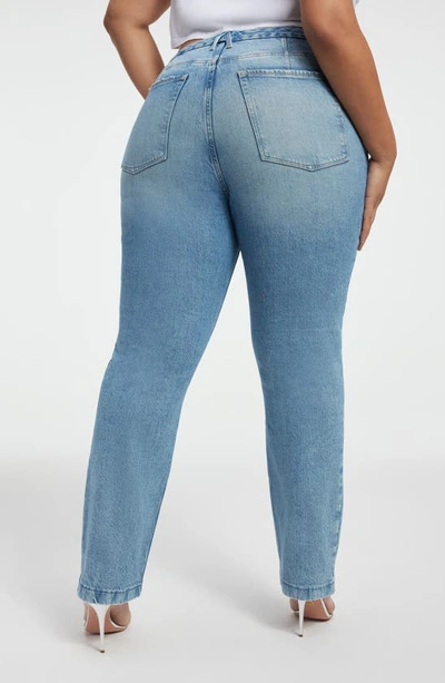 Shop Good American Good Icon High Waist Straight Leg Jeans In Indigo357