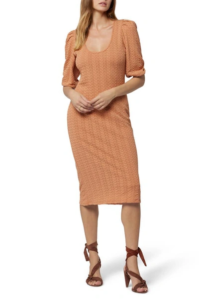 Shop Joie Mia Puff Sleeve Knit Midi Dress In Sandstorm