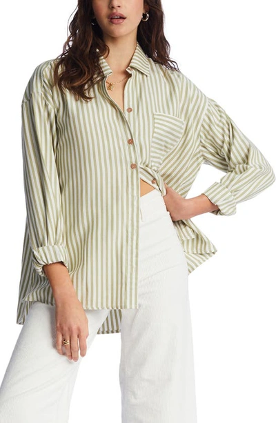 Shop Billabong In The Road Trippin Button-up Shirt In Avocado