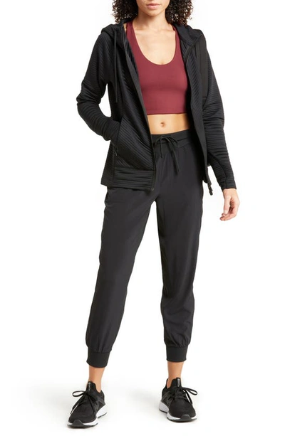 Zella Zen Ottoman Full Zip Hoodie In Black