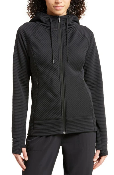 Zella Zen Ottoman Full Zip Hoodie In Black