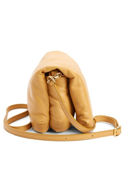 Shop Loewe Mini Goya Lambskin Leather Puffer Bag In Camel