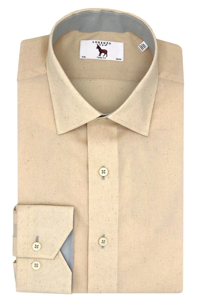 Shop Lorenzo Uomo Trim Fit Solid Dress Shirt In Latte