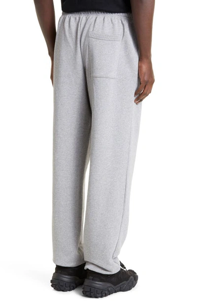 Shop Acne Studios Face Patch Cotton Fleece Sweatpants In Light Grey Melange