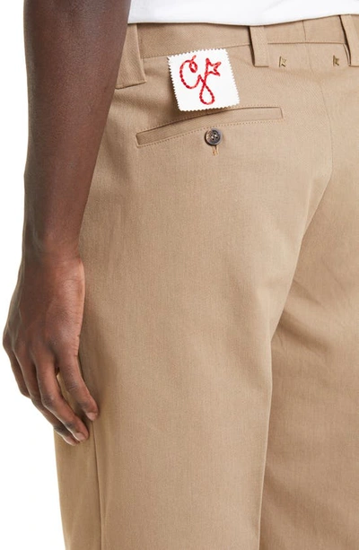 Golden Goose Khaki Beige Cotton Blend Trousers In Khaki Beige