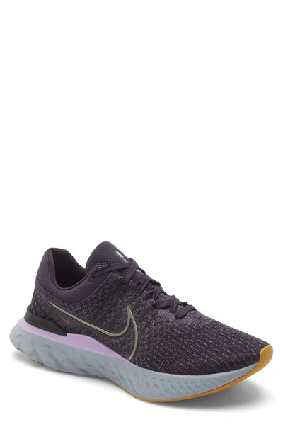 Shop Nike React Infinity Run Flyknit 3 Running Shoe In Cave Purple/ Metallic Pewter