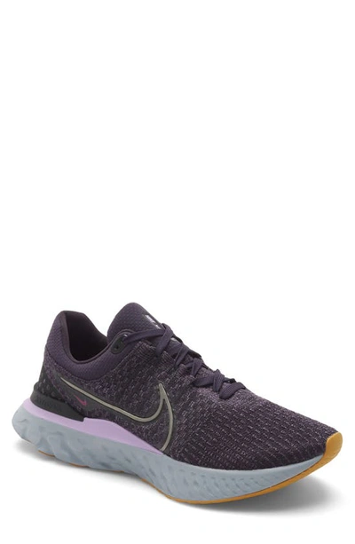 Nike React Infinity Run Flyknit 3 Running Shoe In Cave Purple/ Metallic Pewter
