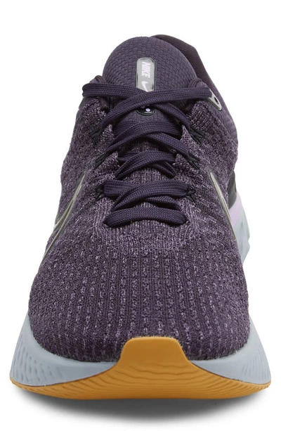 Nike React Infinity Run Flyknit 3 Running Shoe In Cave Purple/ Metallic Pewter