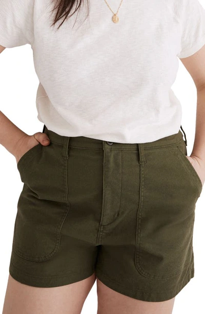 Madewell Perfect Military Twill Shorts In Palm Tree