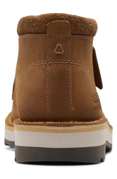 Shop Clarks Corston Db Waterproof Chukka Boot In Brown Leather