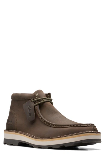 Shop Clarks Corston Wally Waterproof Boot In Olive Leather