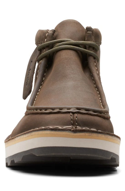 Shop Clarks Corston Wally Waterproof Boot In Olive Leather