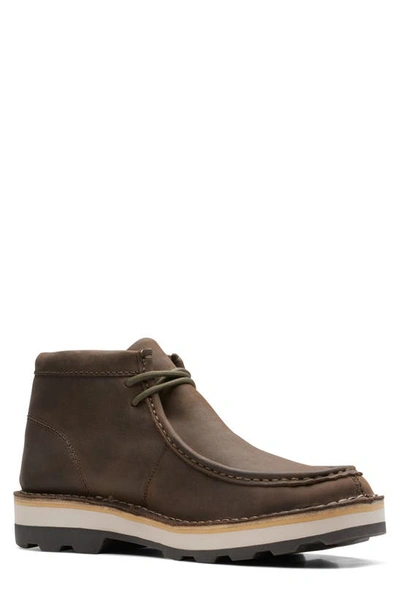 Shop Clarks Corston Wally Waterproof Boot In Olive Leather