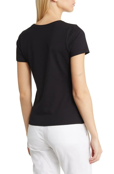 Nordstrom Pima Cotton Blend Crewneck T-shirt In Black