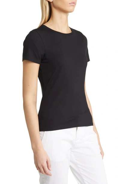 Nordstrom Pima Cotton Blend Crewneck T-shirt In Black
