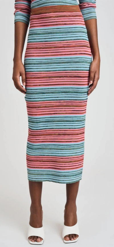 Shop Derek Lam 10 Crosby Riviera Pencil Skirt In Multicolor Space Dye