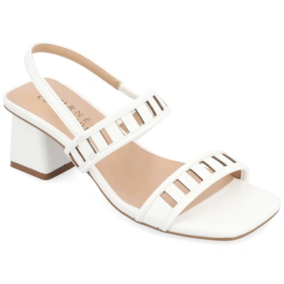 Journee Collection Ismay Block Heel Sandal In White